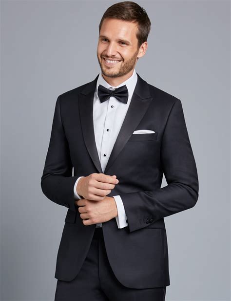 men's black dinner suit.